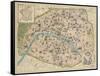 Vintage Paris Map-The Vintage Collection-Framed Stretched Canvas