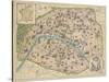 Vintage Paris Map-The Vintage Collection-Stretched Canvas