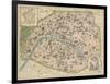 Vintage Paris Map-The Vintage Collection-Framed Art Print