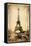 Vintage Parisian Cards Series -Eiffel Tower-Maugli-l-Framed Stretched Canvas
