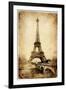 Vintage Parisian Cards Series -Eiffel Tower-Maugli-l-Framed Art Print