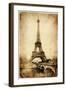 Vintage Parisian Cards Series -Eiffel Tower-Maugli-l-Framed Art Print