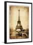 Vintage Parisian Cards Series -Eiffel Tower-Maugli-l-Framed Art Print