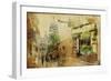 Vintage Parisian Cards Series - Montmartre Street-Maugli-l-Framed Premium Giclee Print