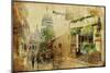 Vintage Parisian Cards Series - Montmartre Street-Maugli-l-Mounted Premium Giclee Print