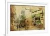 Vintage Parisian Cards Series - Montmartre Street-Maugli-l-Framed Art Print