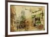 Vintage Parisian Cards Series - Montmartre Street-Maugli-l-Framed Art Print