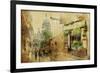 Vintage Parisian Cards Series - Montmartre Street-Maugli-l-Framed Art Print