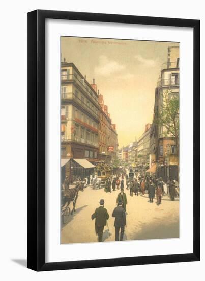 Vintage Parisian Street Scene-null-Framed Art Print