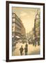 Vintage Parisian Street Scene-null-Framed Art Print