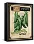 Vintage Peas Seed Packet-null-Framed Stretched Canvas