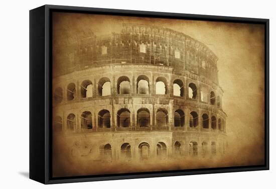 Vintage Photo of Coliseum in Rome, Italy-null-Framed Stretched Canvas