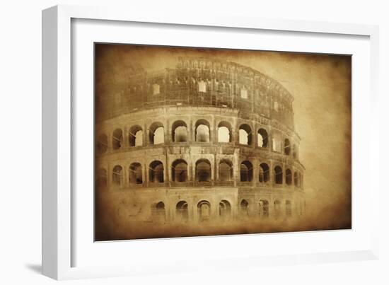 Vintage Photo of Coliseum in Rome, Italy-null-Framed Photographic Print