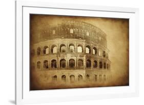 Vintage Photo of Coliseum in Rome, Italy-null-Framed Photographic Print