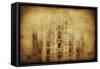 Vintage Photo of Duomo Di Milano, Milan, Italy-null-Framed Stretched Canvas