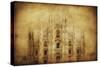 Vintage Photo of Duomo Di Milano, Milan, Italy-null-Stretched Canvas