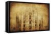 Vintage Photo of Duomo Di Milano, Milan, Italy-null-Framed Stretched Canvas