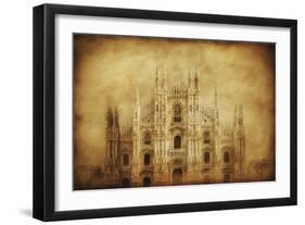 Vintage Photo of Duomo Di Milano, Milan, Italy-null-Framed Photographic Print