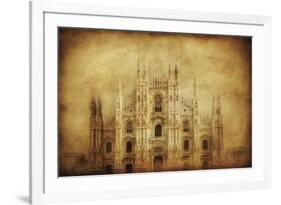 Vintage Photo of Duomo Di Milano, Milan, Italy-null-Framed Photographic Print