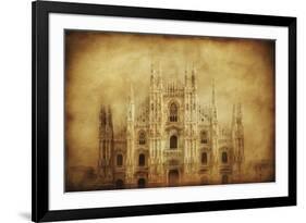 Vintage Photo of Duomo Di Milano, Milan, Italy-null-Framed Photographic Print