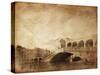 Vintage Photo of Grand Canal and Rialto Bridge in Venice, Italy-null-Stretched Canvas