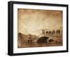 Vintage Photo of Grand Canal and Rialto Bridge in Venice, Italy-null-Framed Photographic Print