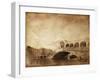 Vintage Photo of Grand Canal and Rialto Bridge in Venice, Italy-null-Framed Photographic Print