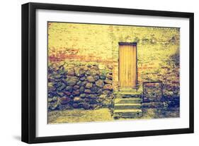 Vintage Photo of Old Wall with Doors-Milosz_G-Framed Photographic Print