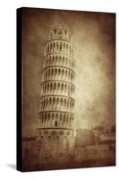 Vintage Photo of the Leaning Tower of Pisa, Italy-null-Stretched Canvas
