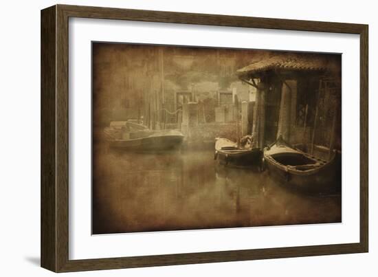 Vintage Photo of Venetian Canal, Venice, Italy-null-Framed Photographic Print