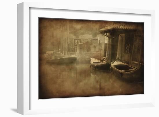 Vintage Photo of Venetian Canal, Venice, Italy-null-Framed Photographic Print