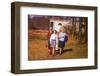 Vintage Photo - Parents with Adolescent Daughter, Sixties-Elzbieta Sekowska-Framed Photographic Print