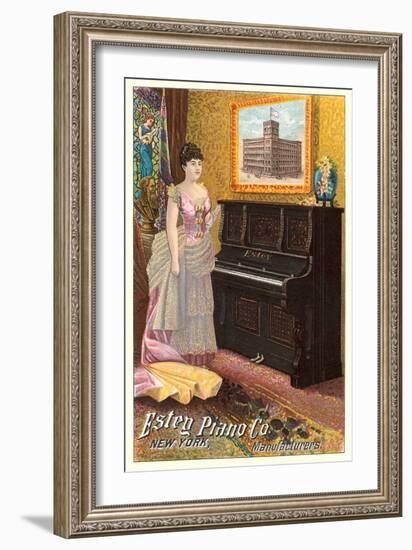 Vintage Piano Ad-null-Framed Art Print