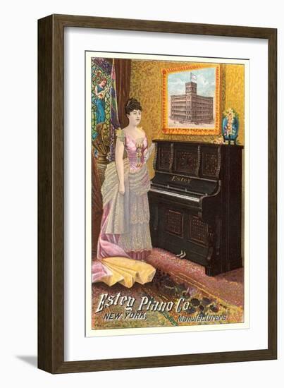 Vintage Piano Ad-null-Framed Art Print