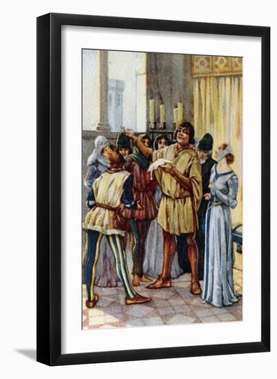 Vintage Picture Card Depicting Scene from the Opera Gianni Schicchi, 1918-Giacomo Puccini-Framed Giclee Print