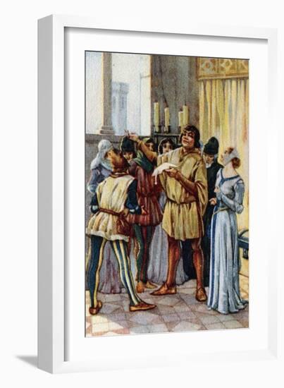 Vintage Picture Card Depicting Scene from the Opera Gianni Schicchi, 1918-Giacomo Puccini-Framed Giclee Print