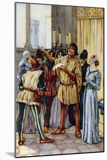Vintage Picture Card Depicting Scene from the Opera Gianni Schicchi, 1918-Giacomo Puccini-Mounted Giclee Print