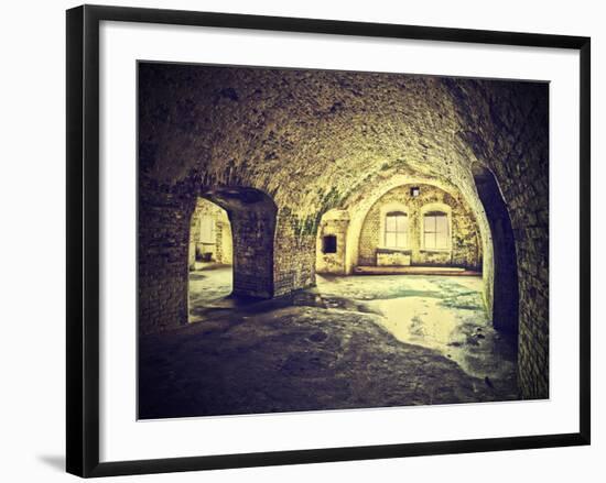 Vintage Picture of Dungeon, Cellar in Retro Style.-Maciej Bledowski-Framed Premium Photographic Print