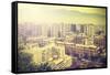 Vintage Picture of Santiago De Chile Downtown.-Maciej Bledowski-Framed Stretched Canvas