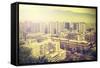 Vintage Picture of Santiago De Chile Downtown.-Maciej Bledowski-Framed Stretched Canvas