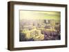 Vintage Picture of Santiago De Chile Downtown.-Maciej Bledowski-Framed Photographic Print