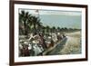 Vintage Plaza Del Mar-null-Framed Art Print