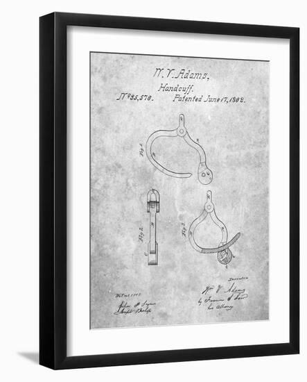 Vintage Police Handcuffs Patent-Cole Borders-Framed Art Print