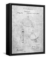 Vintage Police Handcuffs Patent-Cole Borders-Framed Stretched Canvas