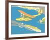 Vintage Pontoon Plane-null-Framed Art Print