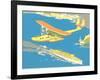 Vintage Pontoon Plane-null-Framed Art Print