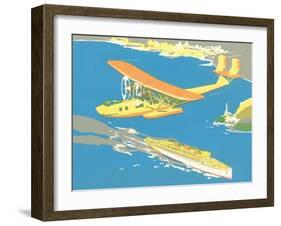 Vintage Pontoon Plane-null-Framed Art Print