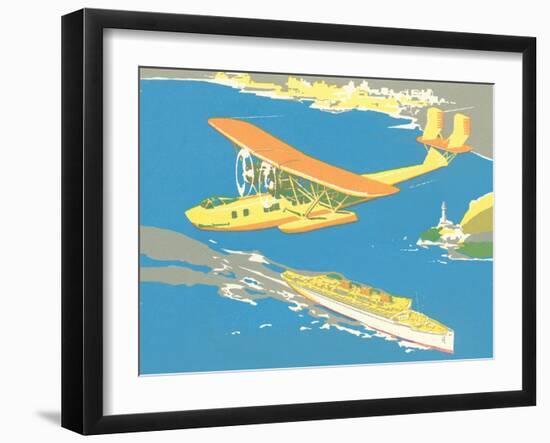 Vintage Pontoon Plane-null-Framed Art Print