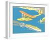 Vintage Pontoon Plane-null-Framed Art Print