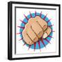 Vintage Pop Art Punching Fist-jorgenmac-Framed Premium Giclee Print